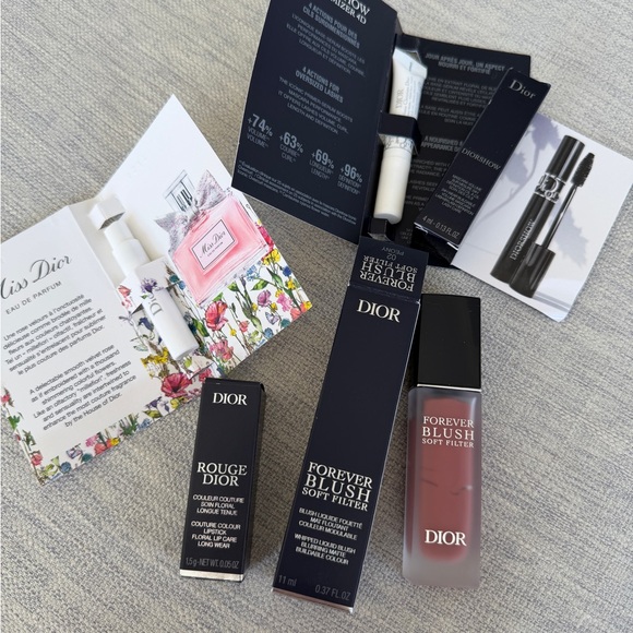 Dior Other - Dior Forever Blush Soft Filter02 Peony, rouge lipstick, mascara